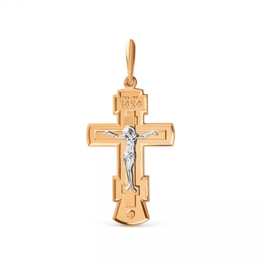 Золотой крестик 585 нательный, на шею