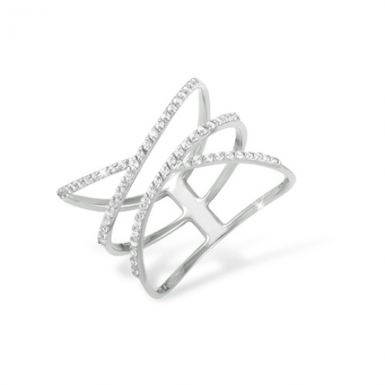 Серебряное кольцо 925, женское, с фианитом, размер 17
