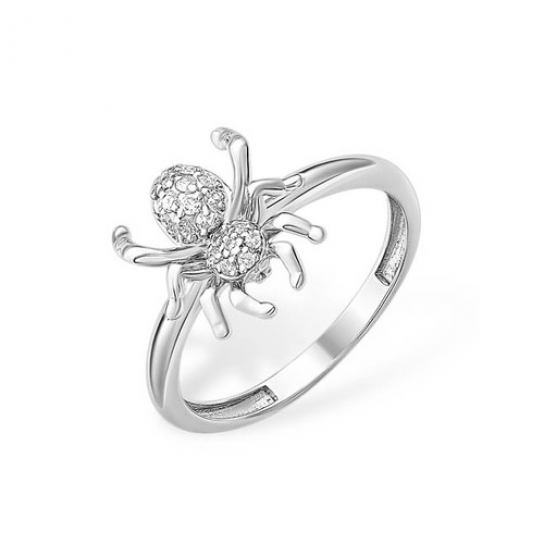 Серебряное кольцо 925, женское, с фианитом, размер 18.5