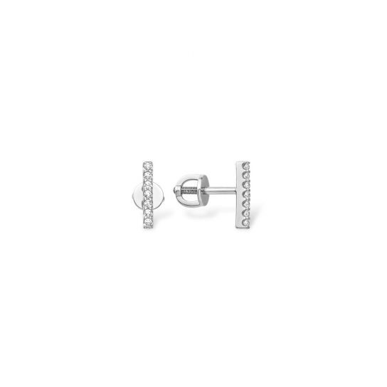 Пусеты с фианитом из серебра