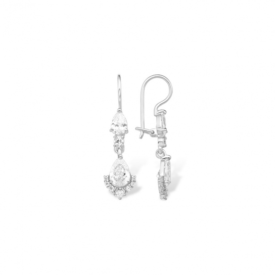Серебряные серьги 925, женские, с фианитом
