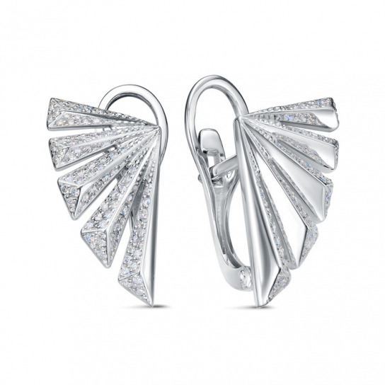 Золотые серьги 585, женские, с бриллиантом