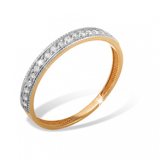 Золотое кольцо 585, женское, с бриллиантом, размер 18.5