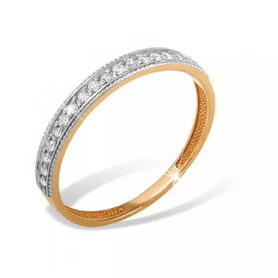 Золотое кольцо 585, женское, с бриллиантом, размер 18.5