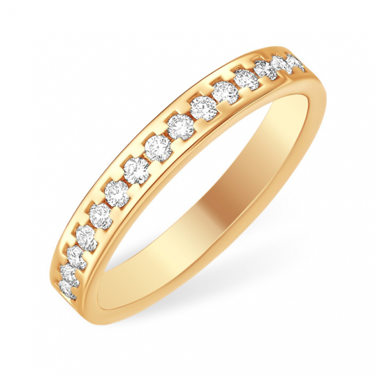 Золотое кольцо 585, женское, с бриллиантом, размер 18