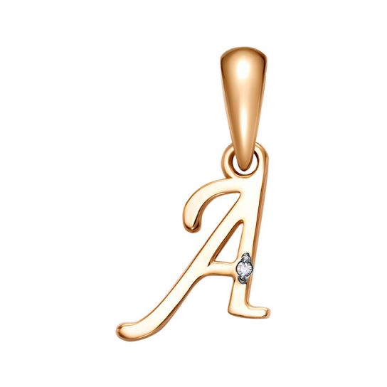 Золотая подвеска 585, женская, с фианитом