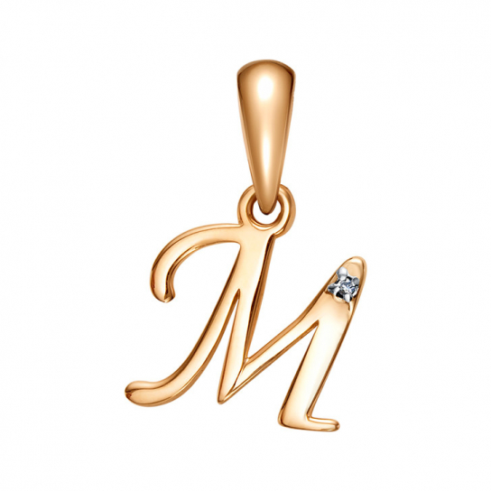 Золотая подвеска 585, женская, с фианитом