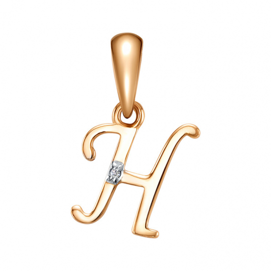 Золотая подвеска 585, женская, с фианитом