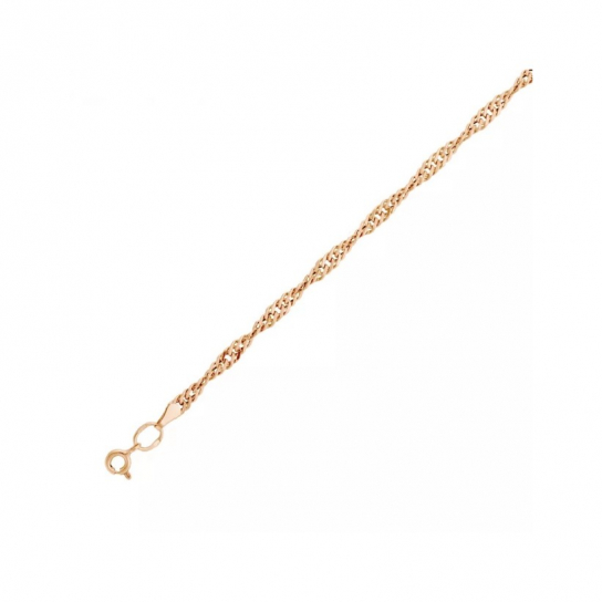 Золотой браслет 585, плетение сингапур, длина 18 см