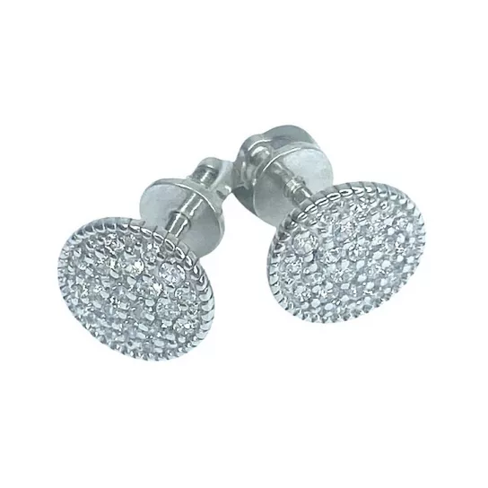 Пусеты с фианитом из серебра