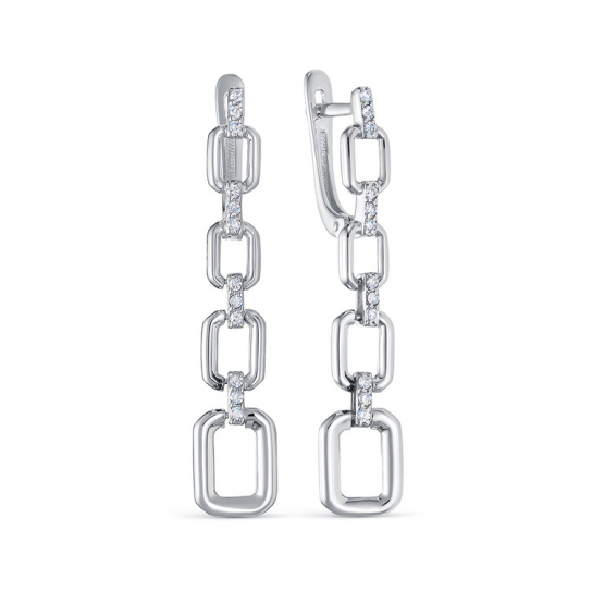 Золотые серьги 585, женские, с бриллиантом