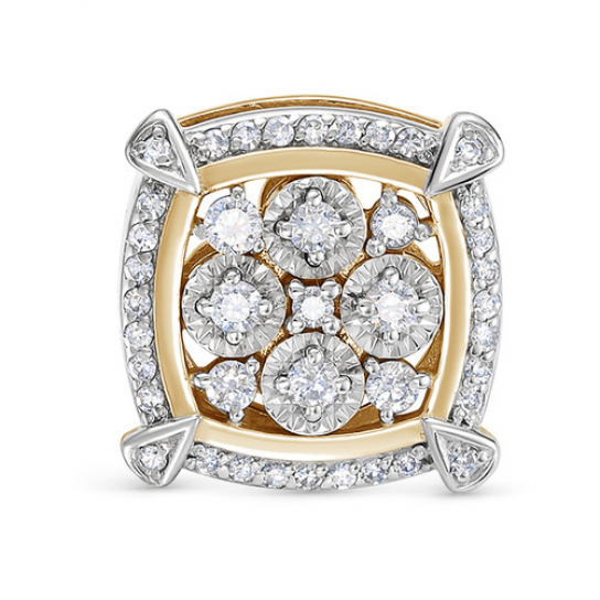 Золотая подвеска 585, женская, с бриллиантом