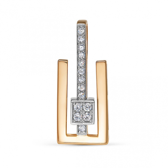 Золотая подвеска 585, женская, с бриллиантом