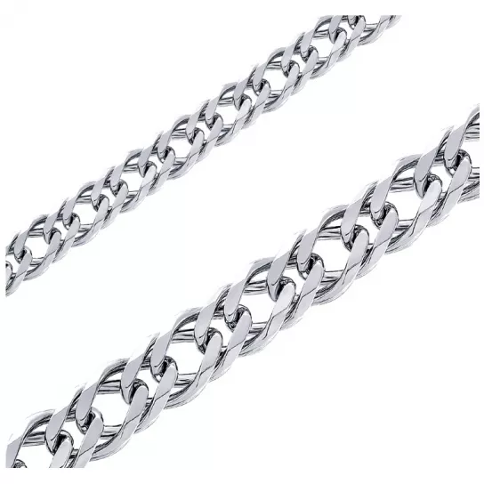 Серебряная цепочка 925 на шею, плетение двойной ромб, длина 50 см