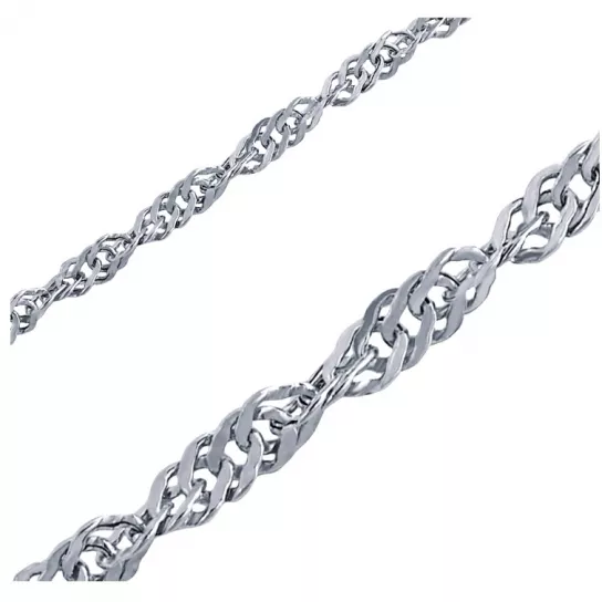 Серебряная цепочка 925 на шею, плетение сингапур, длина 40 см