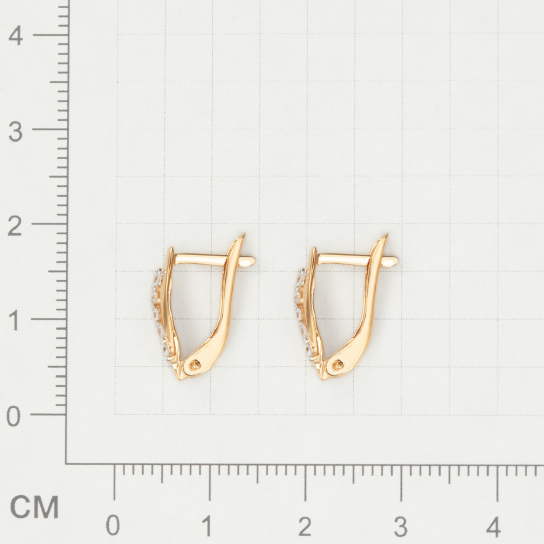 Золотые серьги 585, женские, с фианитом