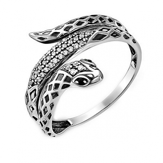 Серебряное кольцо 925, женское, с фианитом, размер 18