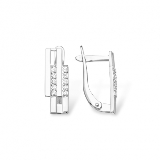 Серебряные серьги 925, женские, с фианитом