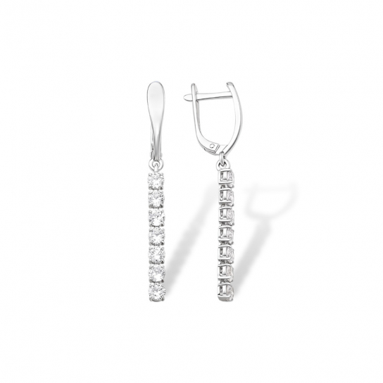 Серебряные серьги 925, женские, с фианитом