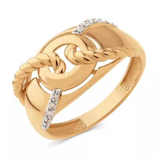 Кольцо с фианитом из золота