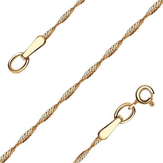 Золотой браслет 585, плетение сингапур, длина 16 см