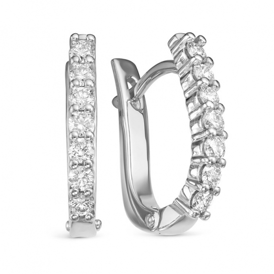 Золотые серьги 585, женские, с бриллиантом