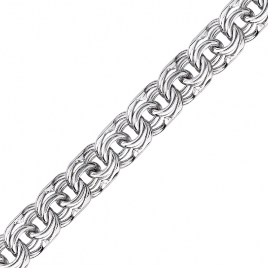 Серебряный браслет 925, плетение бисмарк, длина 19 см