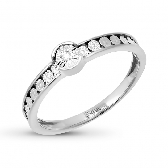 Золотое кольцо 585, женское, с бриллиантом, размер 16.5