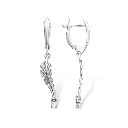 Серебряные серьги 925, женские, с фианитом