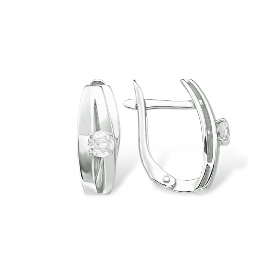 Серебряные серьги 925, женские, с фианитом