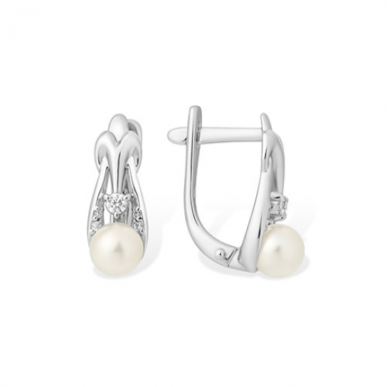 Серебряные серьги 925, женские, с фианитом