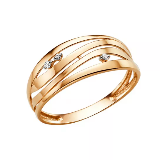 Кольцо с фианитом из золота