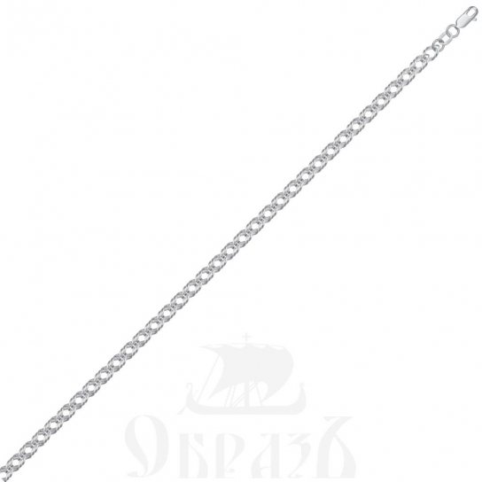 Серебряный браслет 925, плетение тройной ромб, длина 20 см