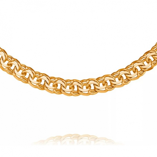 Золотой браслет 585, плетение бисмарк, длина 19 см