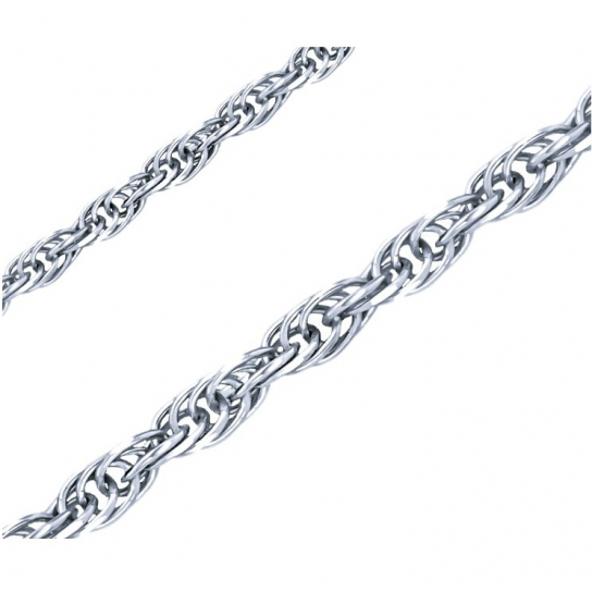 Серебряная цепочка 925 на шею, плетение кордовое, длина 60 см