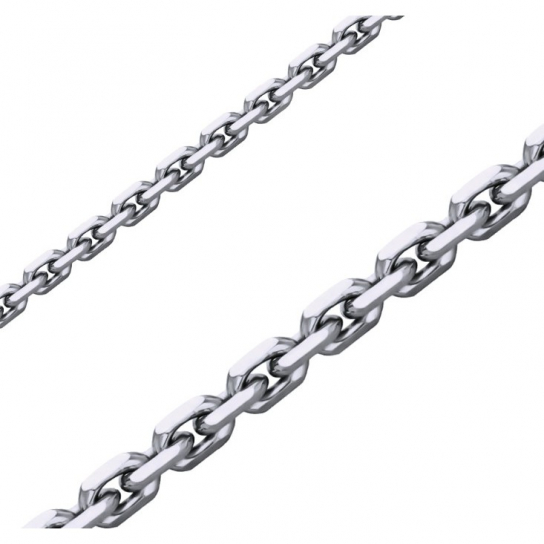 Серебряная цепочка 925 на шею, плетение якорное, длина 60 см