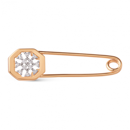 Булавка с фианитом из золота