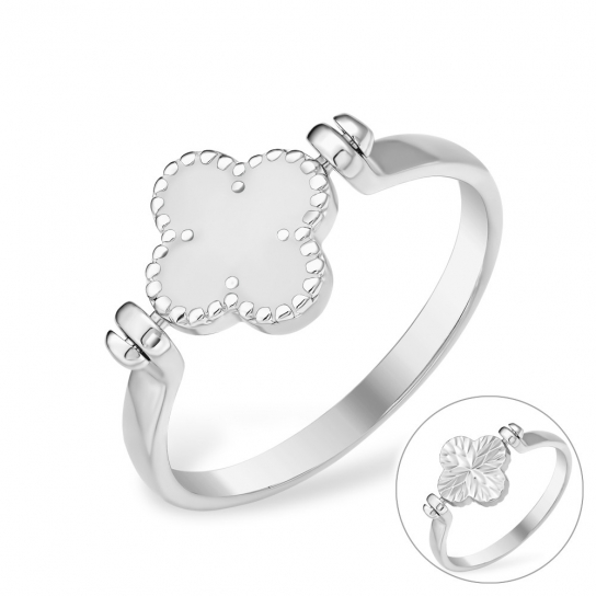 Серебряное кольцо 925, женское, с эмалью, размер 18