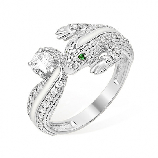 Серебряное кольцо 925, женское, с фианитом, размер 20