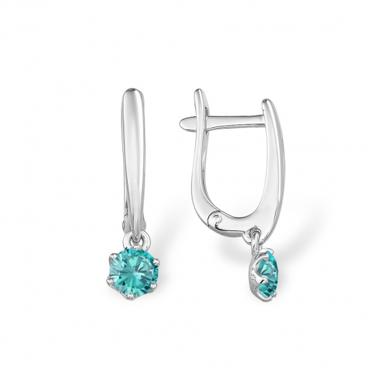 Серебряные серьги 925, женские, с фианитом