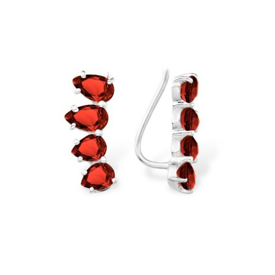 Серебряные серьги 925, женские, с гранатом