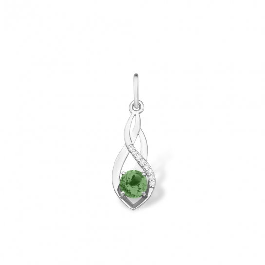 Серебряная подвеска 925, женская, с фианитом и агатом