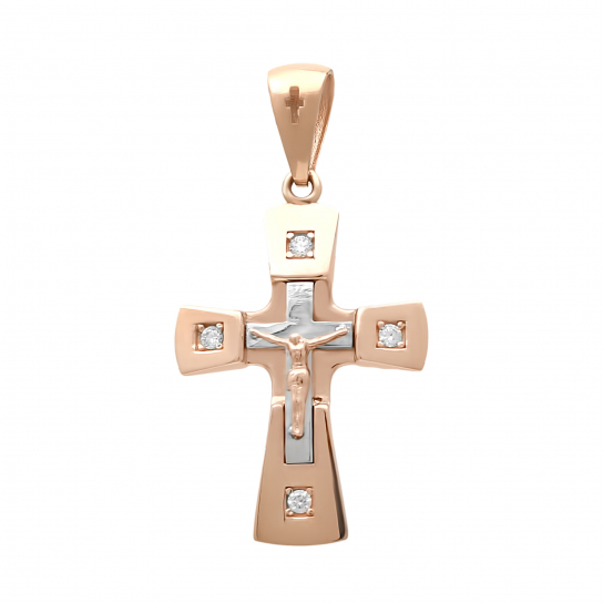 Золотой крестик 585 нательный, на шею