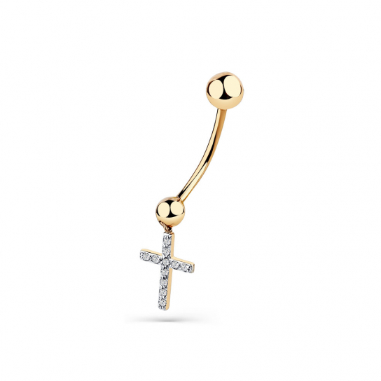 Пирсинг с фианитом из золота