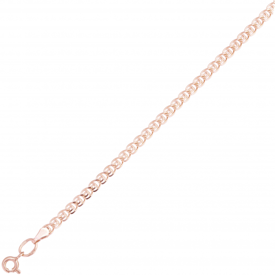 Золотой браслет 585, плетение лав, длина 17 см