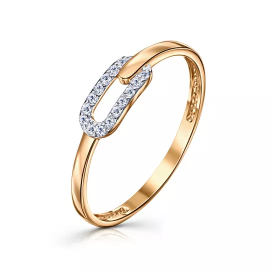 Золотое кольцо 585, женское, размер 17.5