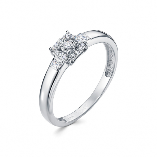 Золотое кольцо 585, с бриллиантом, размер 17