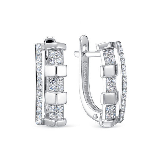 Золотые серьги 585, женские, с бриллиантом