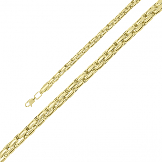 Золотая цепочка 585 на шею, длина 50 см, цвет желтое золото