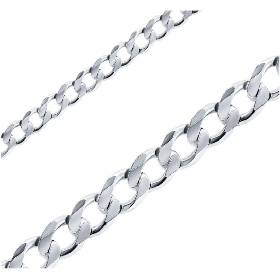 Серебряная цепочка 925 на шею, плетение панцирное, длина 60 см